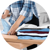 Woman Folding Laundry Min